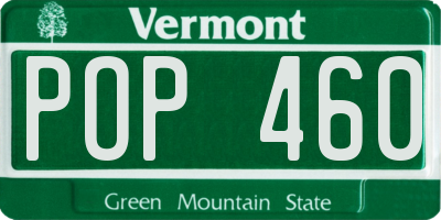 VT license plate POP460