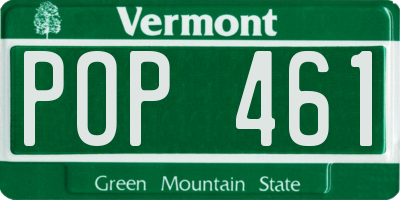 VT license plate POP461
