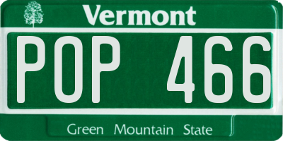 VT license plate POP466
