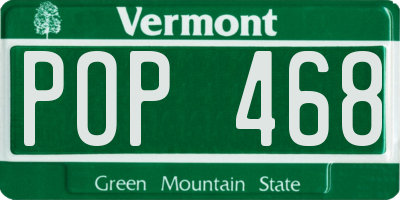 VT license plate POP468