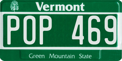 VT license plate POP469