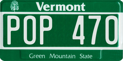 VT license plate POP470