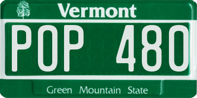 VT license plate POP480