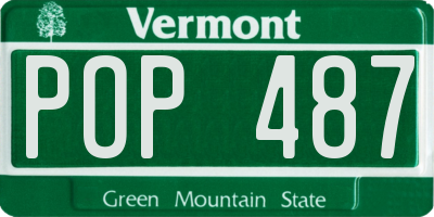 VT license plate POP487