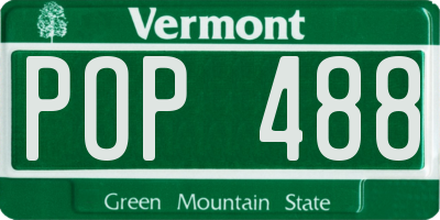 VT license plate POP488