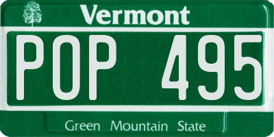 VT license plate POP495