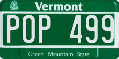 VT license plate POP499