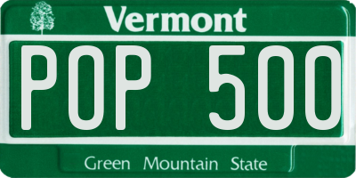 VT license plate POP500
