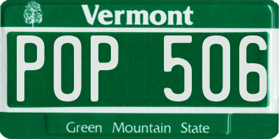 VT license plate POP506