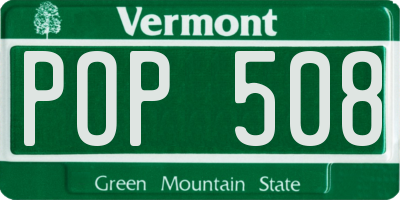 VT license plate POP508