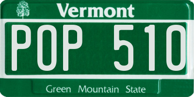 VT license plate POP510