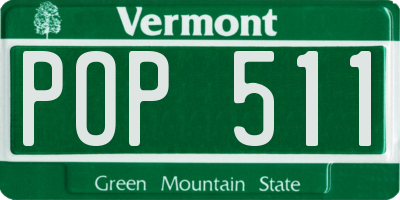 VT license plate POP511