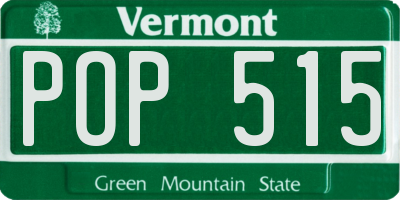 VT license plate POP515