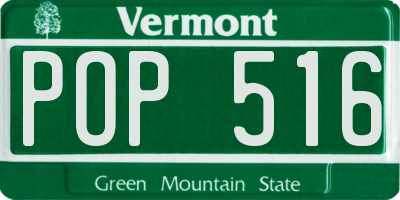 VT license plate POP516