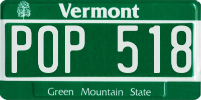 VT license plate POP518