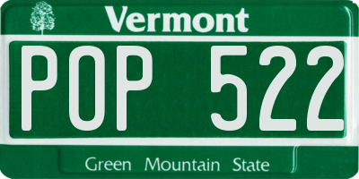 VT license plate POP522