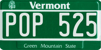 VT license plate POP525