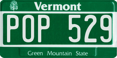 VT license plate POP529