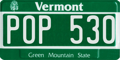 VT license plate POP530