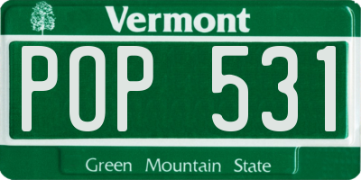 VT license plate POP531