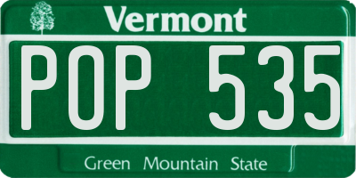 VT license plate POP535