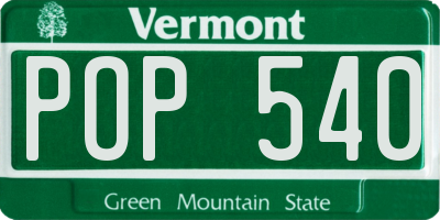 VT license plate POP540