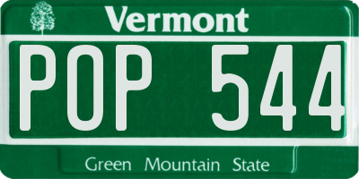 VT license plate POP544