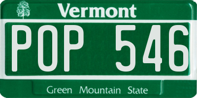VT license plate POP546