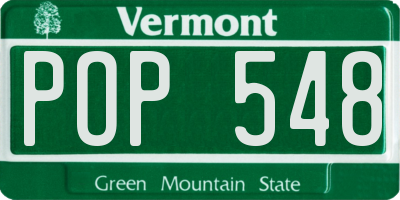 VT license plate POP548