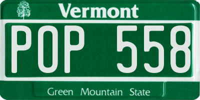 VT license plate POP558