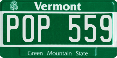 VT license plate POP559