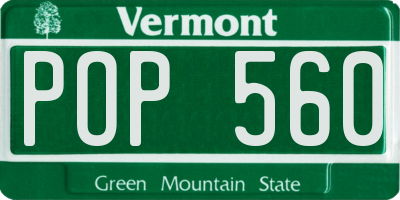 VT license plate POP560