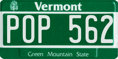 VT license plate POP562