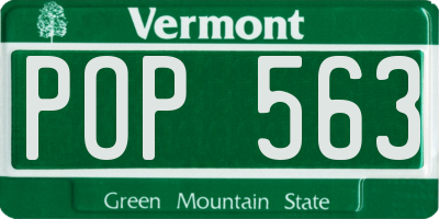 VT license plate POP563