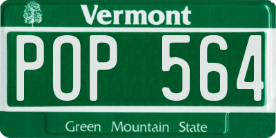 VT license plate POP564