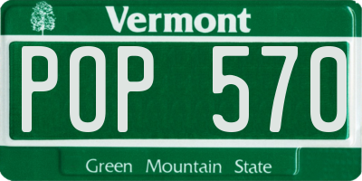 VT license plate POP570