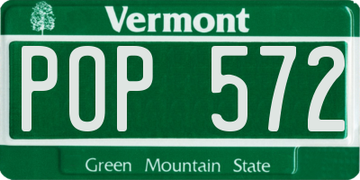 VT license plate POP572