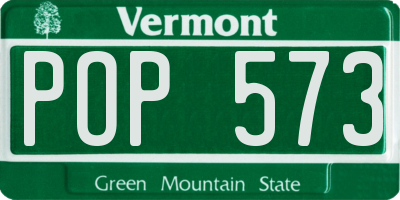 VT license plate POP573