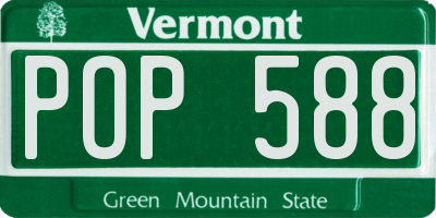 VT license plate POP588