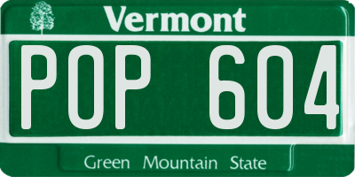 VT license plate POP604