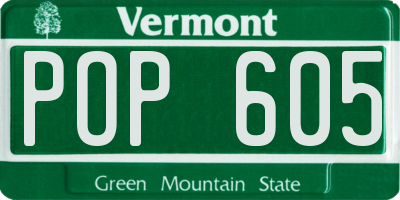 VT license plate POP605