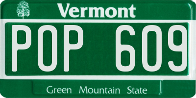 VT license plate POP609