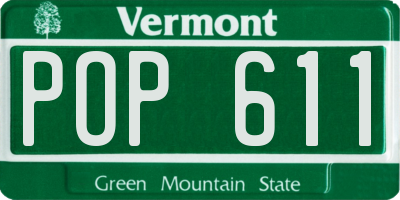 VT license plate POP611