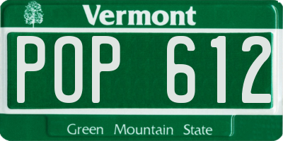 VT license plate POP612