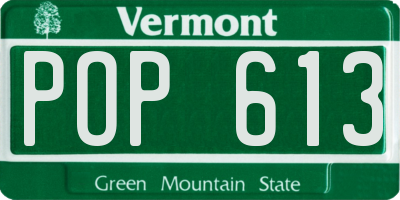 VT license plate POP613