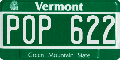 VT license plate POP622