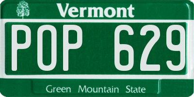 VT license plate POP629