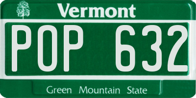 VT license plate POP632