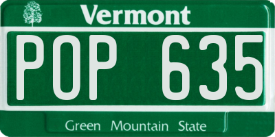 VT license plate POP635