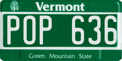 VT license plate POP636